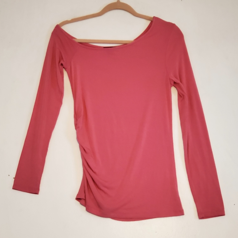 Halogen Pink Knit Soft Top Blouse Off Shoulder Size Small NWT